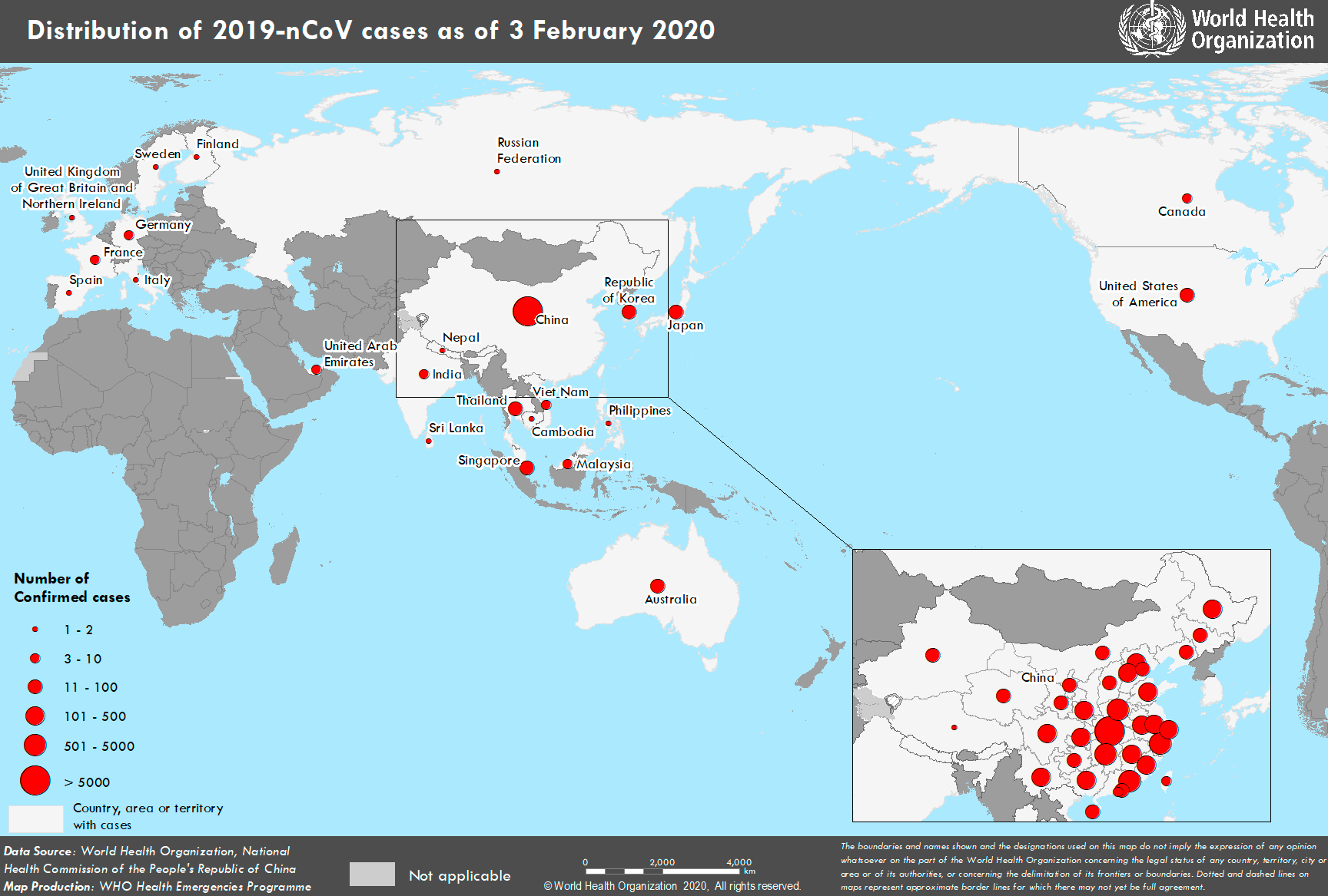 Распространение SARS-CoV-2 на 03 февраля 2020 года