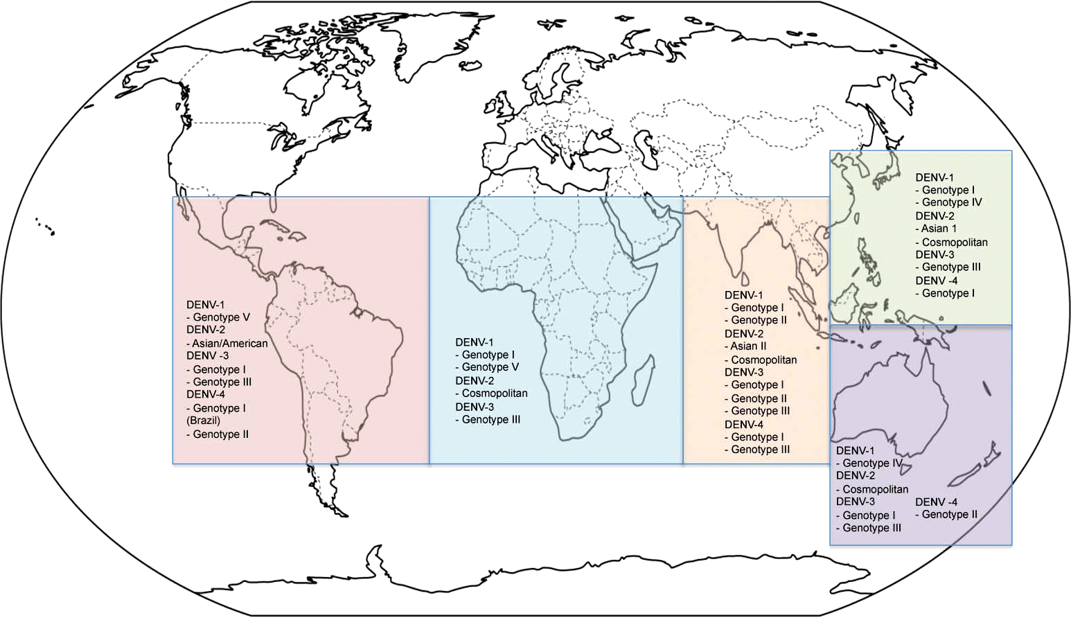 Географическое распределение эндемичных по вирусу денге районов в 2011 году