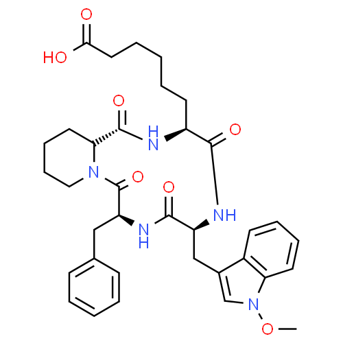 Структурная формула циклического пептида апицидина F