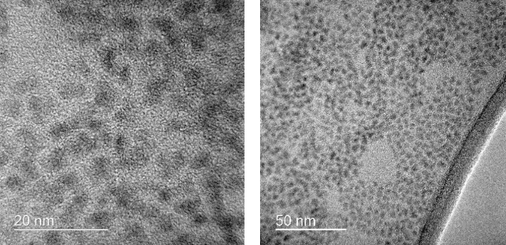 Изображение наночастиц «КТ — кристаллический фиолетовый» в составе полиуретана