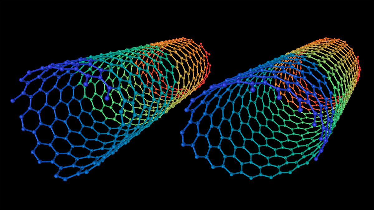 3D-модель углеродной нанотрубки