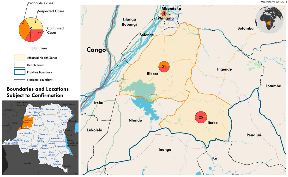 Географическое распространение лихорадки Эбола в Демократической Республике Конго