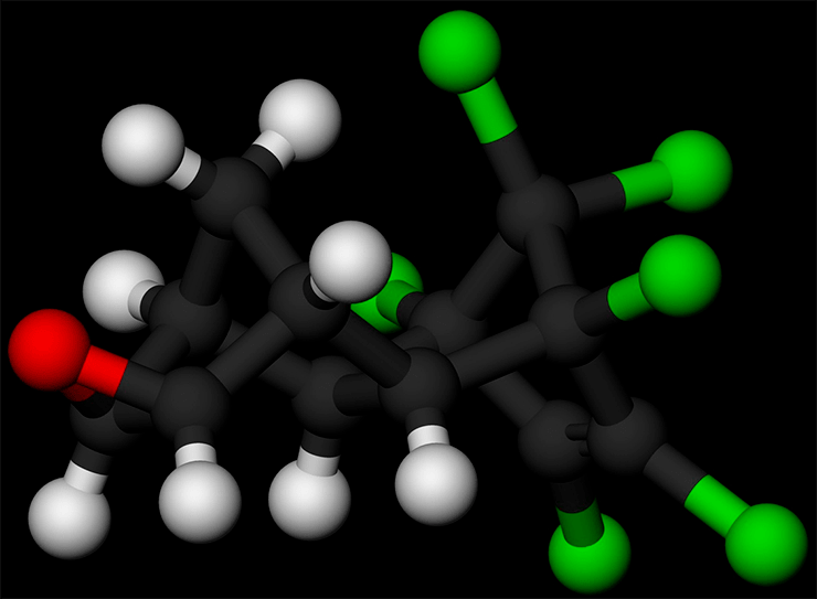 Атомная модель молекулы дильдрина