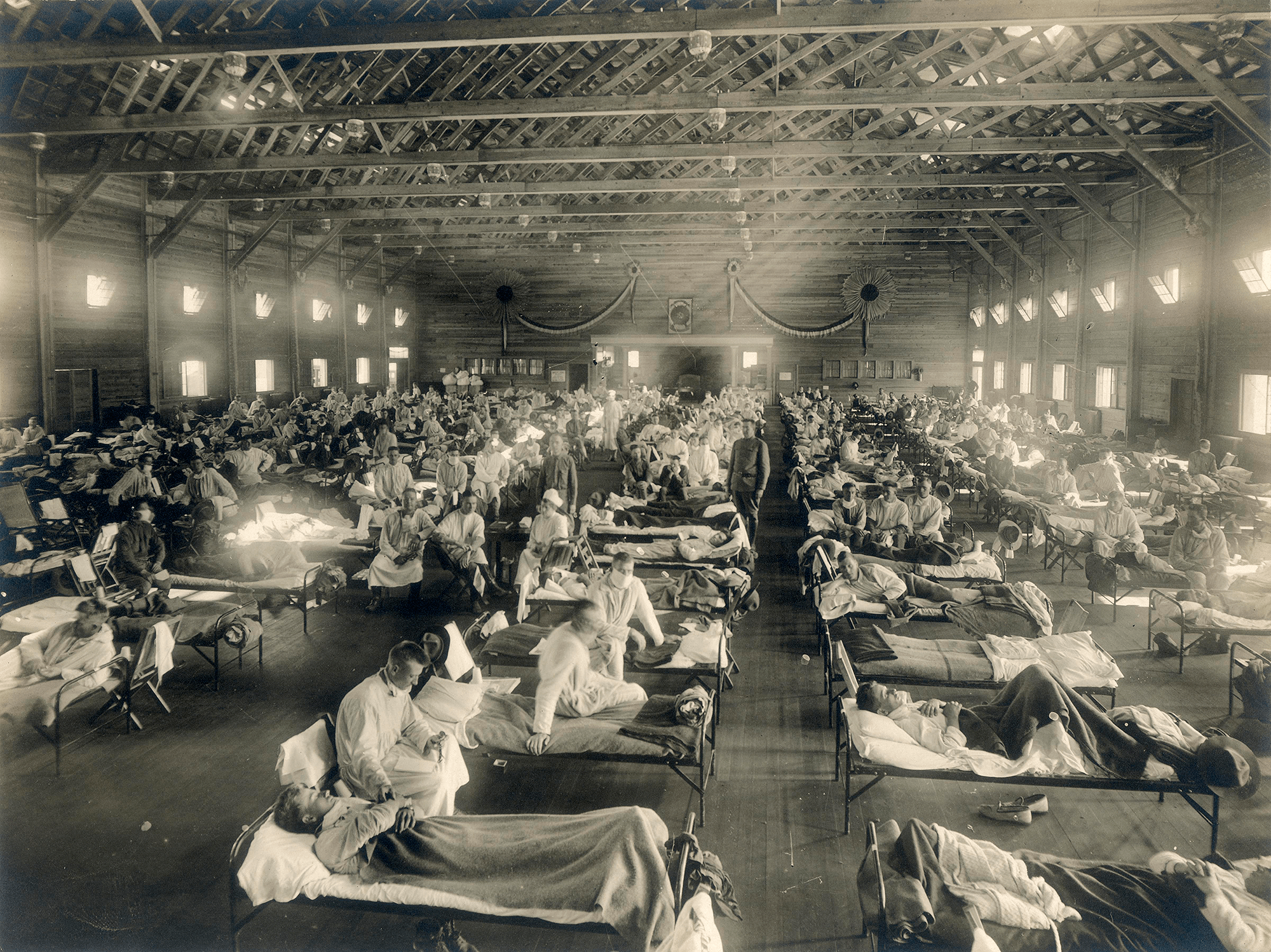 Больные испанским гриппом солдаты из форта Райли
