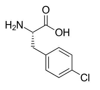 Структурная формула пара-хлор-L-фенилаланина