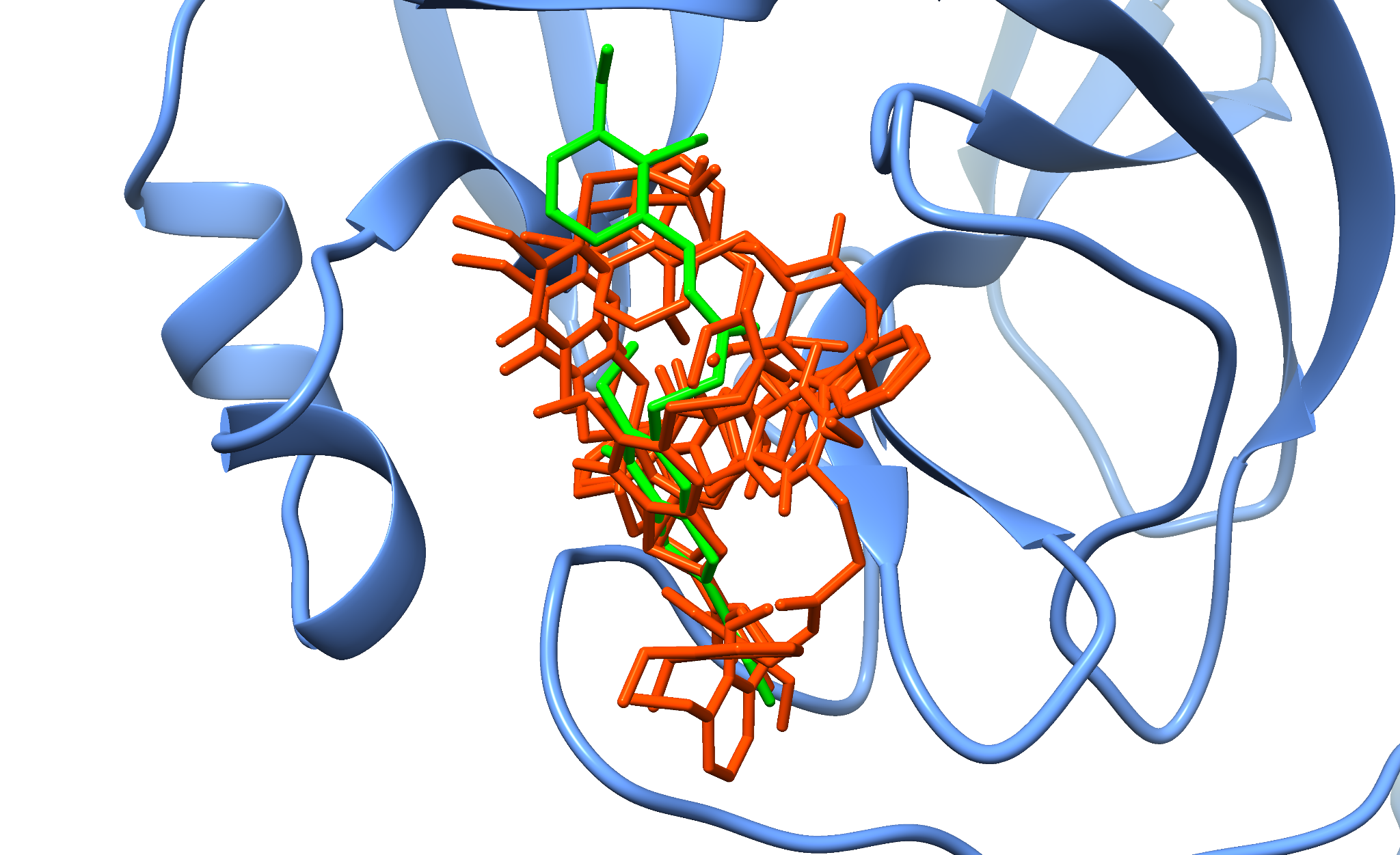 В случае использования молекулярного докинга белок-мишень неподвижен, а потенциальный ингибитор «подстраивается» под него