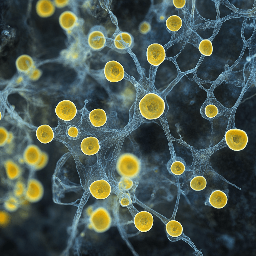 Мицелий грибоподобных организмов в альтернативном «серном» мире