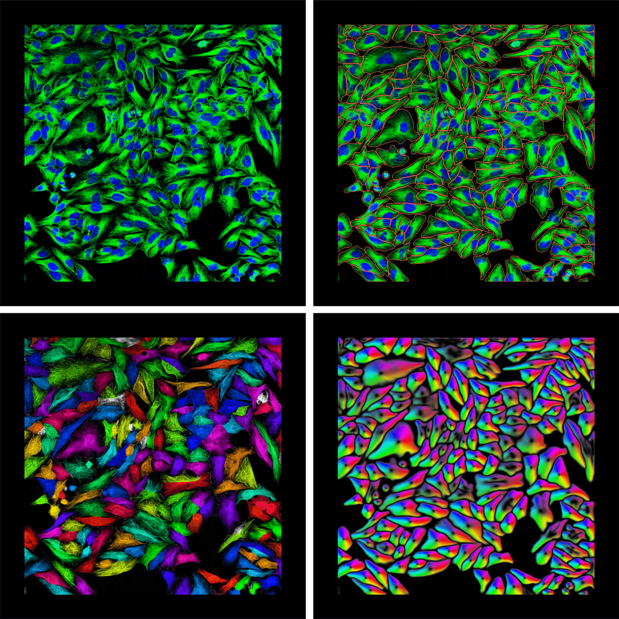 Визуализация работы модели Cellpose