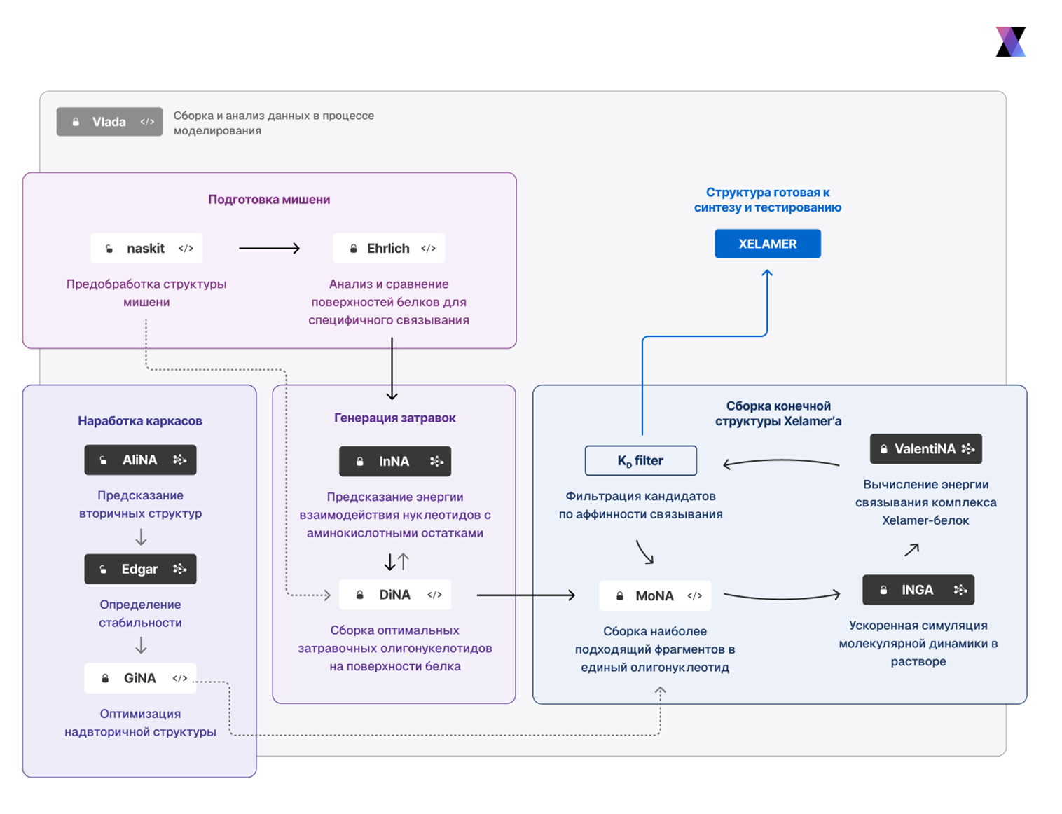 Упрощенный пайплайн платформы Xelari