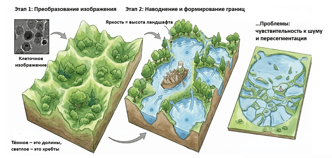 Топографическая метафора метода Watershed