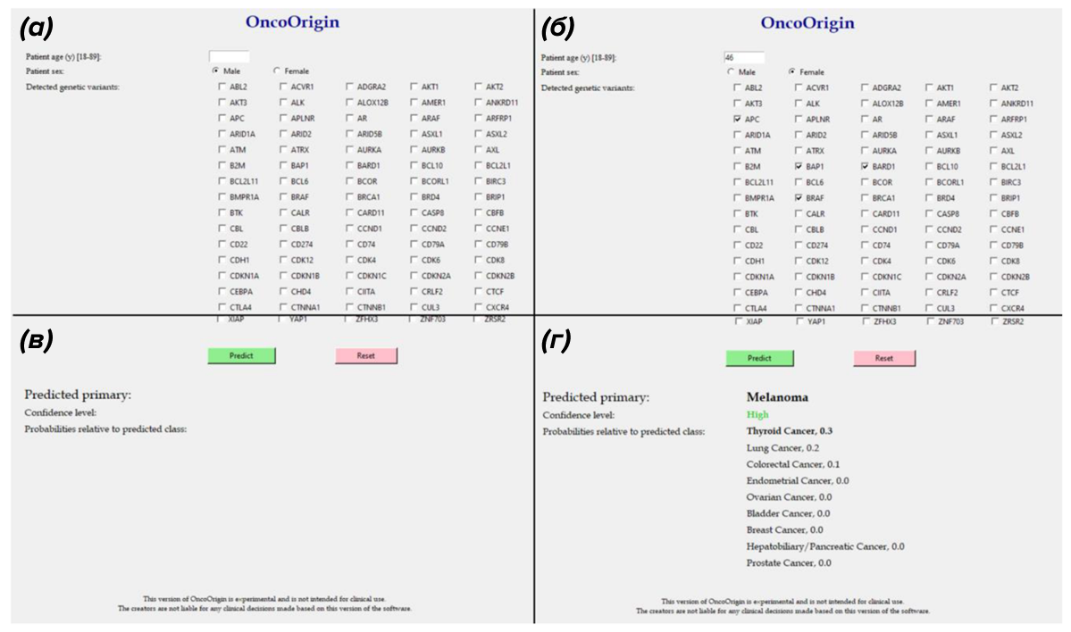 Графический интерфейс пользователя OncoOrigin