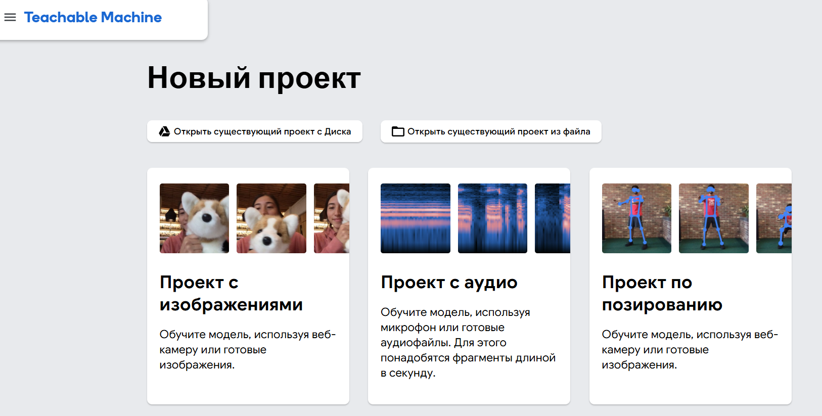 главная страница веб-программы