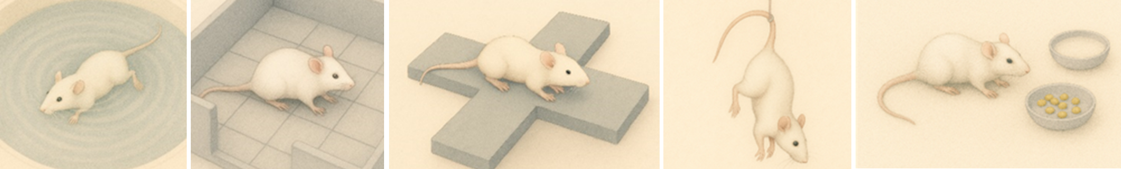 Реконструкции поведенческих тестов, использованных в исследовании