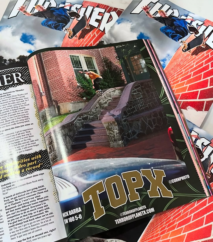 Фото с трюком Ника в журнале Thrasher
