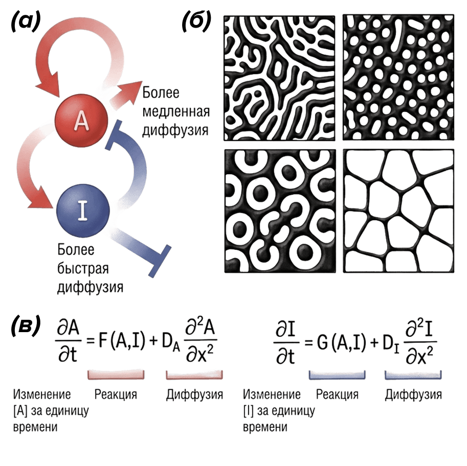 Модель реакции-диффузии и узоры Тьюринга