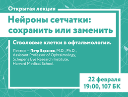 22 февраля лекция на Физтехе: «Нейроны сетчатки: сохранить или заменить»