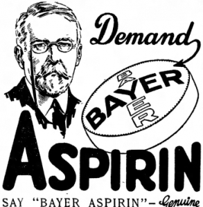 Реклама аспирина начала 20 века